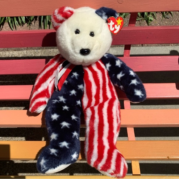 Ty Bundle of 2️⃣ Patriotic Bears 🇺🇸🐻 Spangle Beanie Buddy + Hero Beanie Baby - Picture 4 of 15